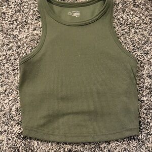 Aerie Olive Ribbed Crop Top